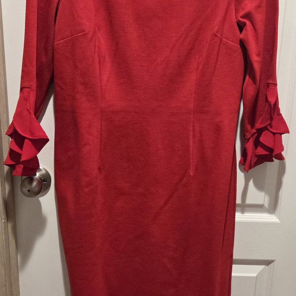 Talbots Vibrant Red Long Sleeve Dress
